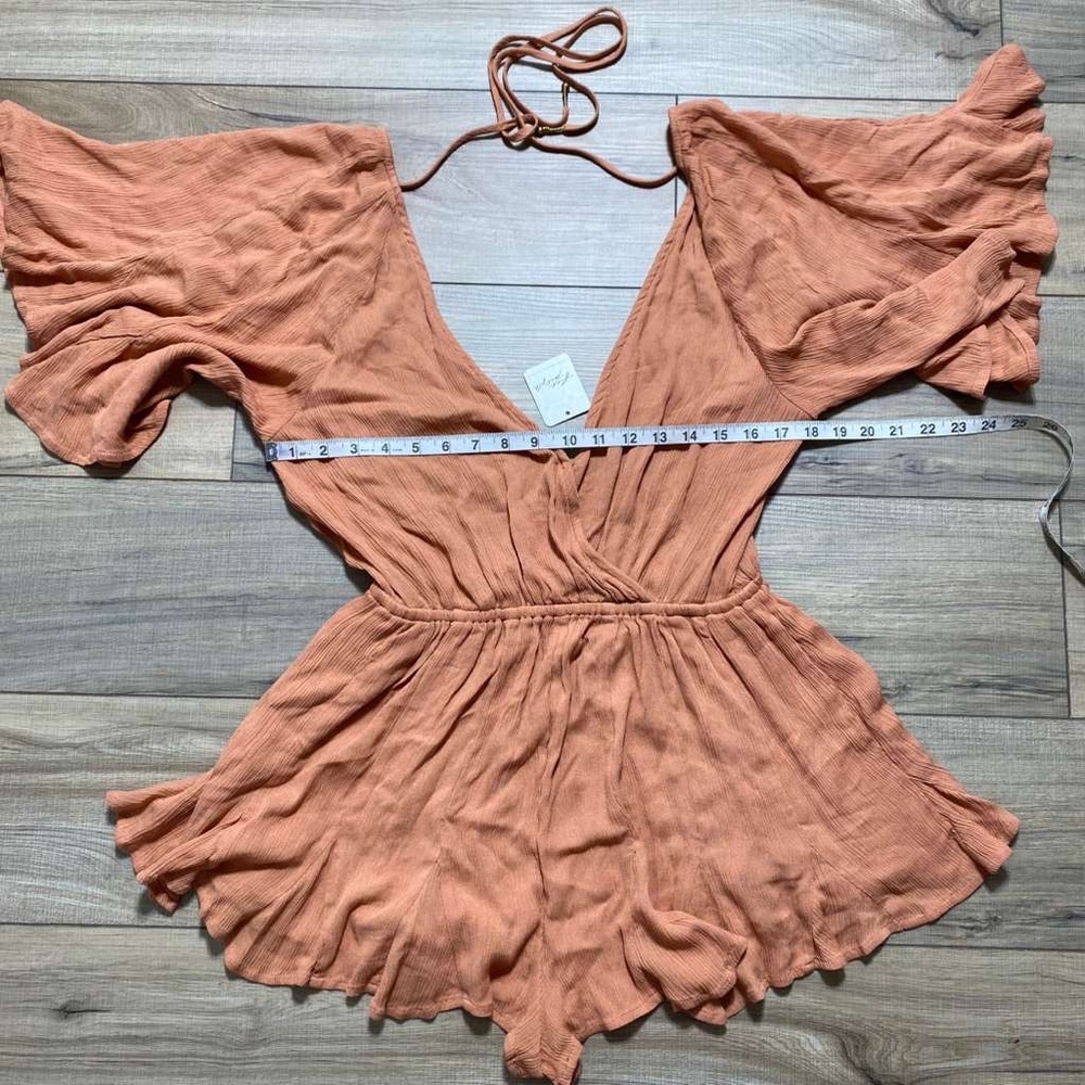 Free People Womens Nerea Open Back 100% Viscose Romper‎ Size Small Bronze - Picture 2 of 16